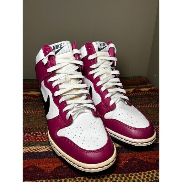 Nike Dunk Sky Hi Bright Magenta Sneakers 528899-502 Black White Wedge 7.5 - Picture 2 of 12